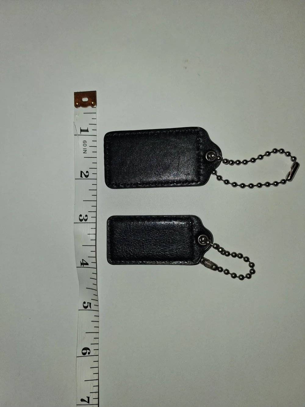 Authentic COACH Black Leather Hang Tag Keychain Bundle – 2 Sizes